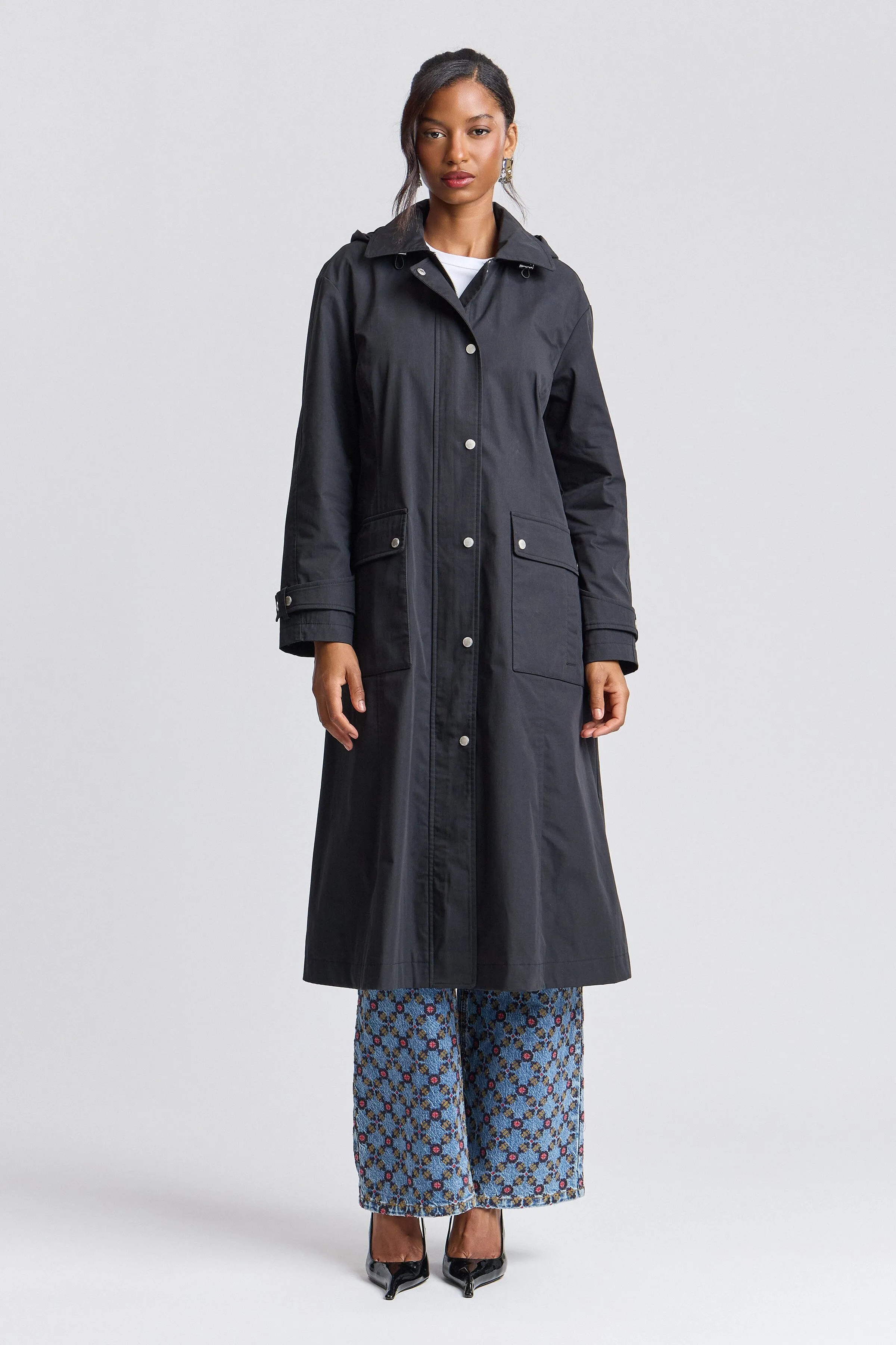 Utility Hooded Long Rain Jacket sold by Avec Les Filles product image thumbnail 3