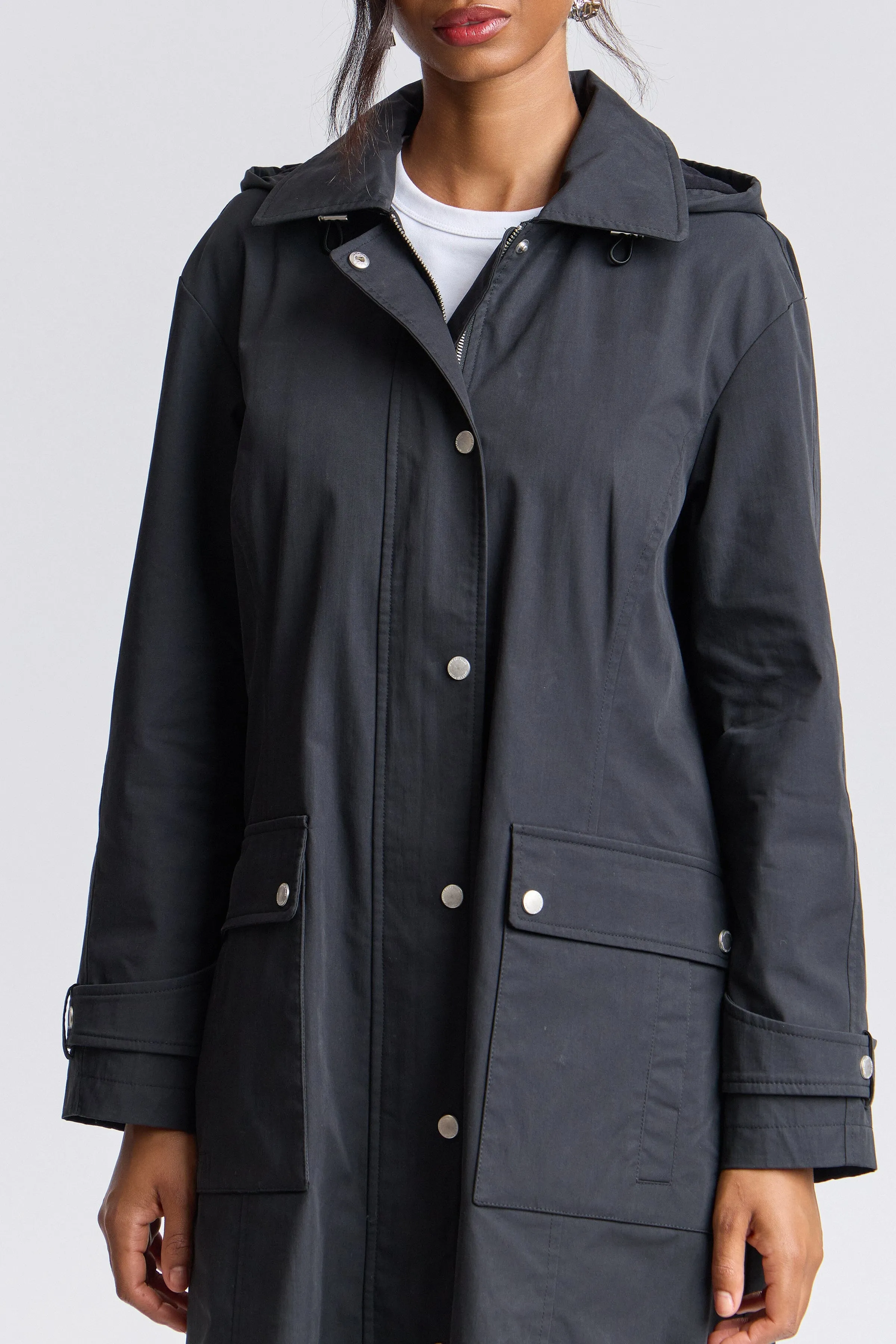 Utility Hooded Long Rain Jacket sold by Avec Les Filles product image thumbnail 5