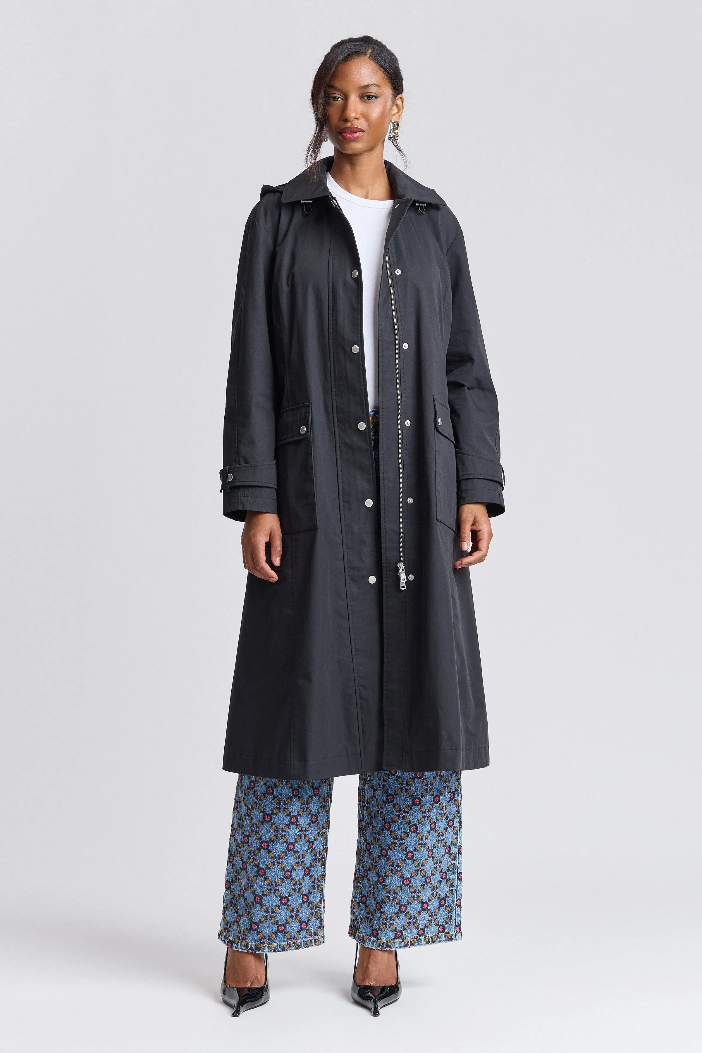 Utility Hooded Long Rain Jacket sold by Avec Les Filles product image thumbnail 4