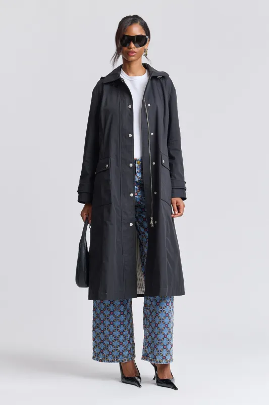 Utility Hooded Long Rain Jacket made by Avec Les Filles