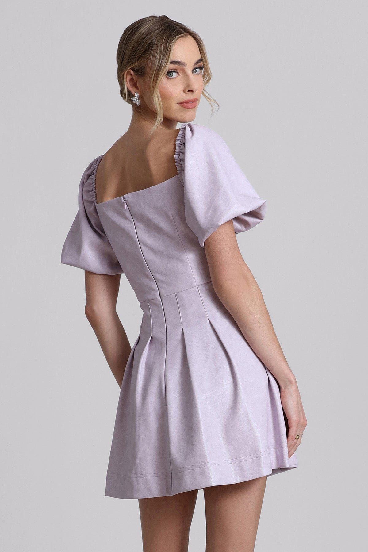 Faux-Ever Leather™ Puff Sleeve Babydoll Dress sold by Avec Les Filles product image thumbnail 5