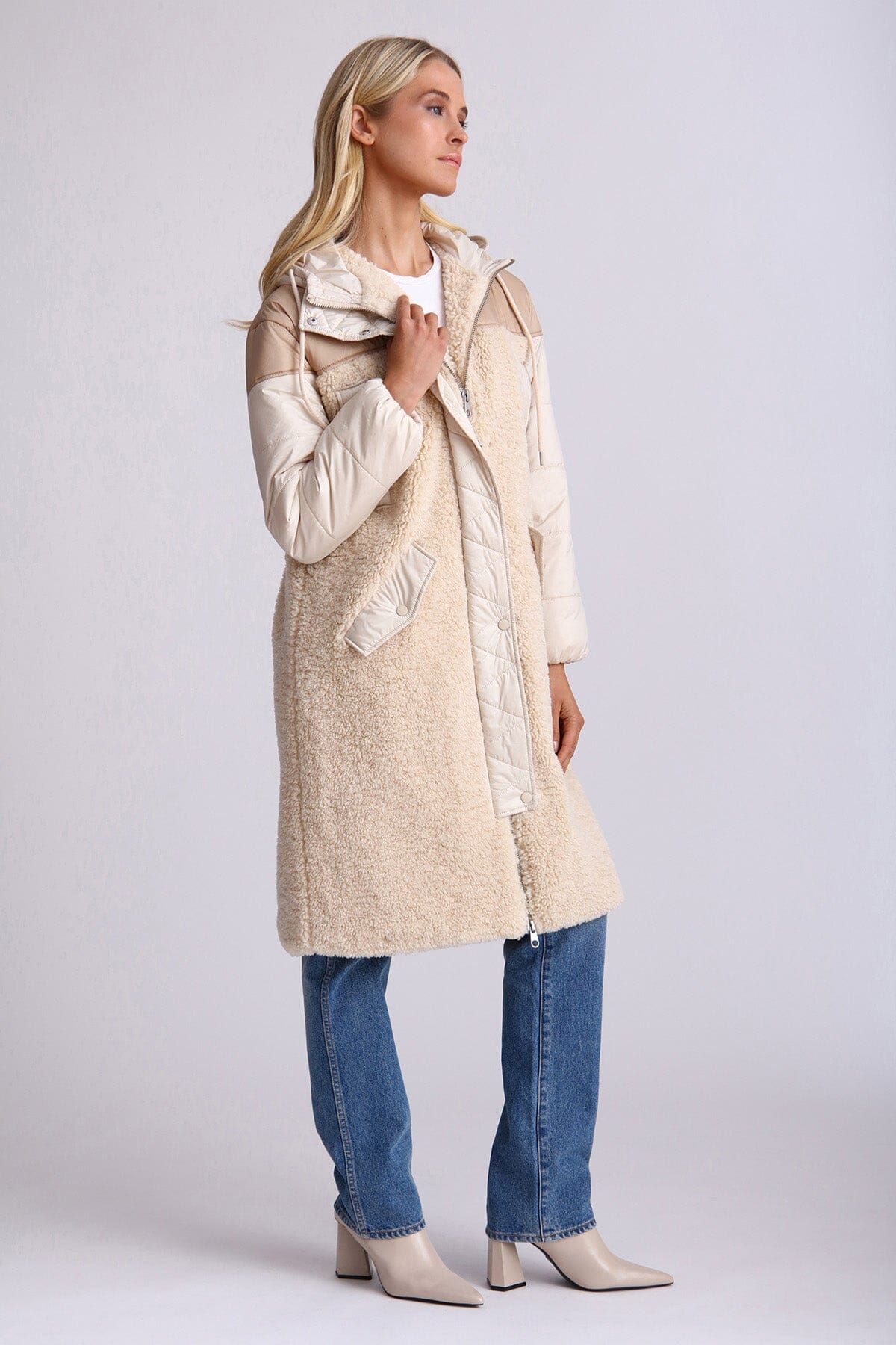 Mixed Media Quilted Anorak sold by Avec Les Filles product image thumbnail 4