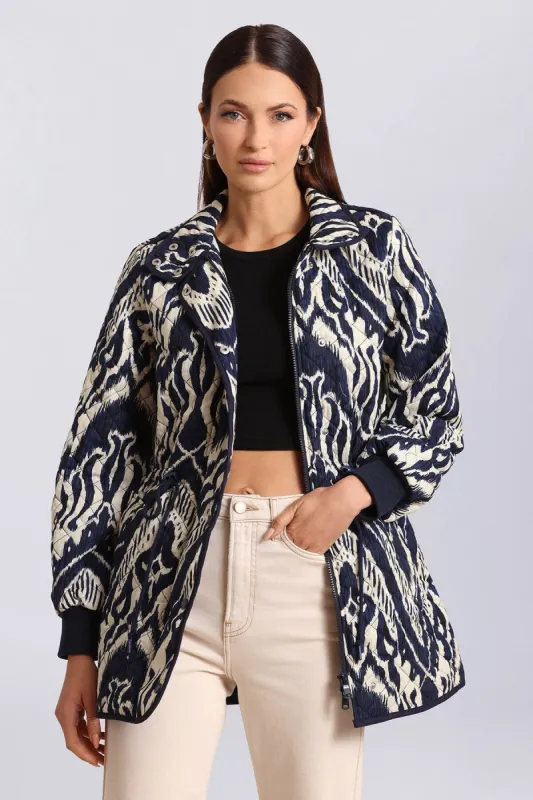 Ikat Print Quilted Cotton Anorak sold by Avec Les Filles
