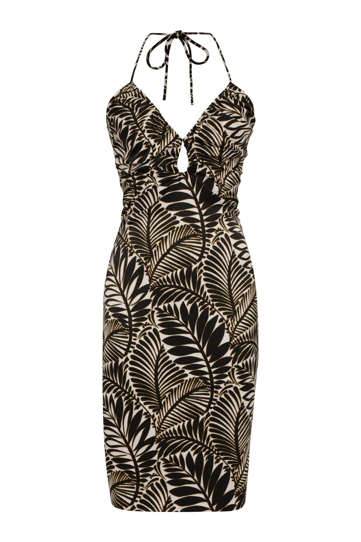 Botanical Print Halter Dress sold by Avec Les Filles product image thumbnail 7