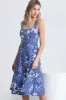 Patchwork Floral Linen Blend Fit-and-Flare Dress sold by Avec Les Filles