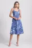 Patchwork Floral Linen Blend Fit-and-Flare Dress sold by Avec Les Filles