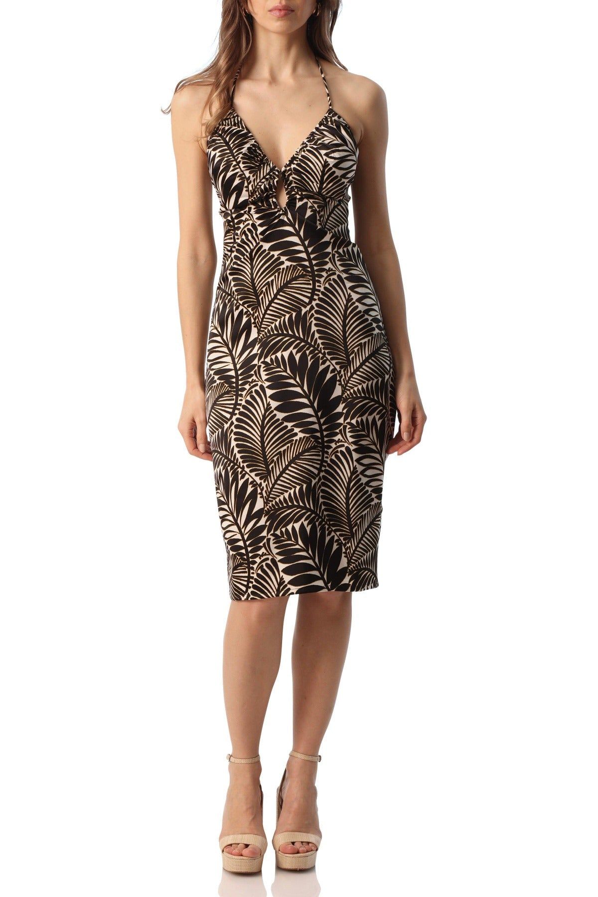 Botanical Print Halter Dress sold by Avec Les Filles product image thumbnail 2