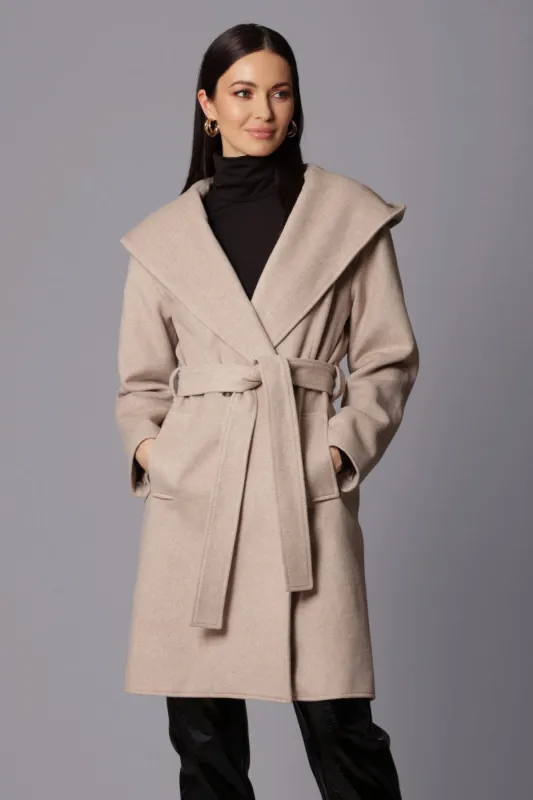 Twill Hooded Robe Coat sold by Avec Les Filles