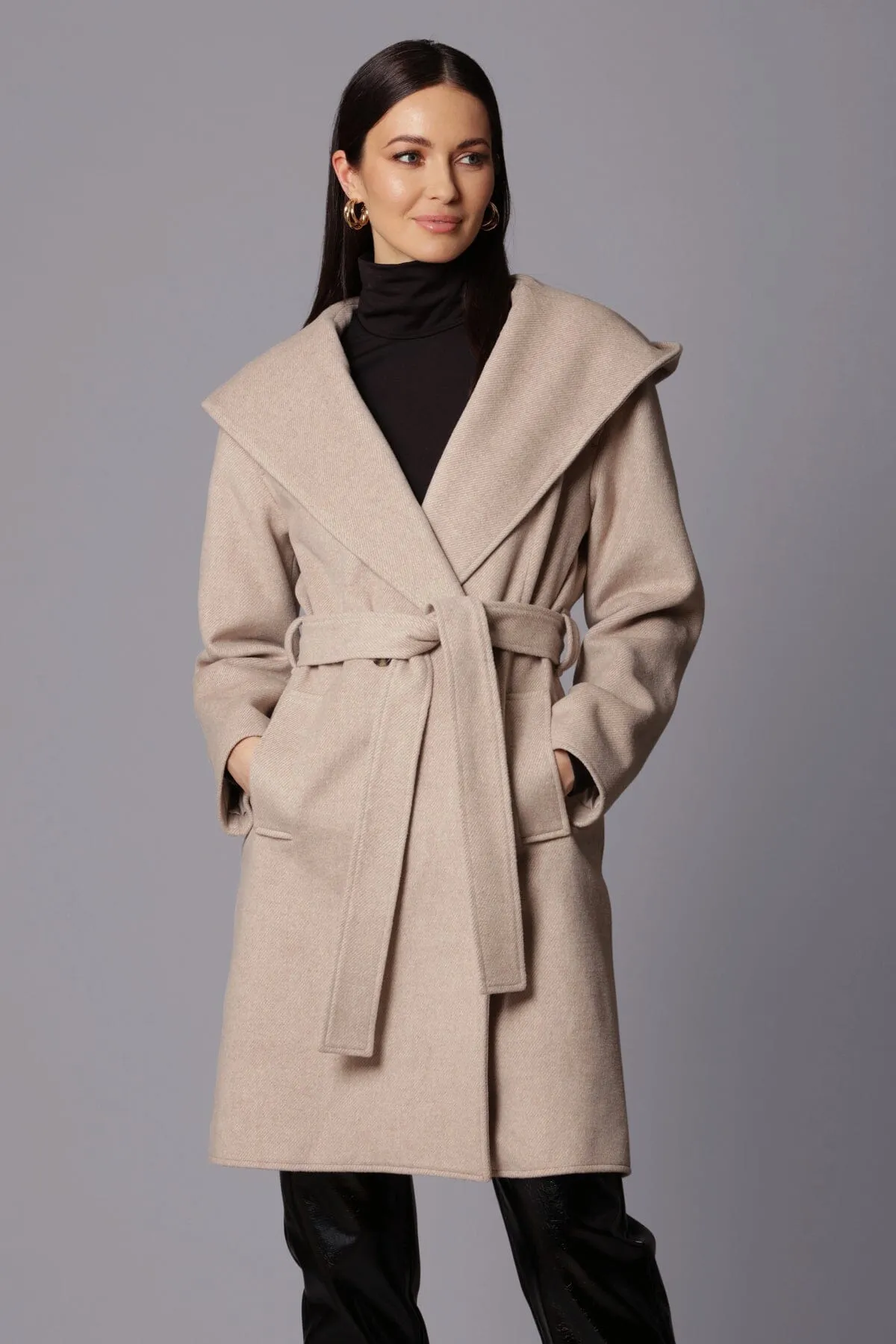 Twill Hooded Robe Coat sold by Avec Les Filles