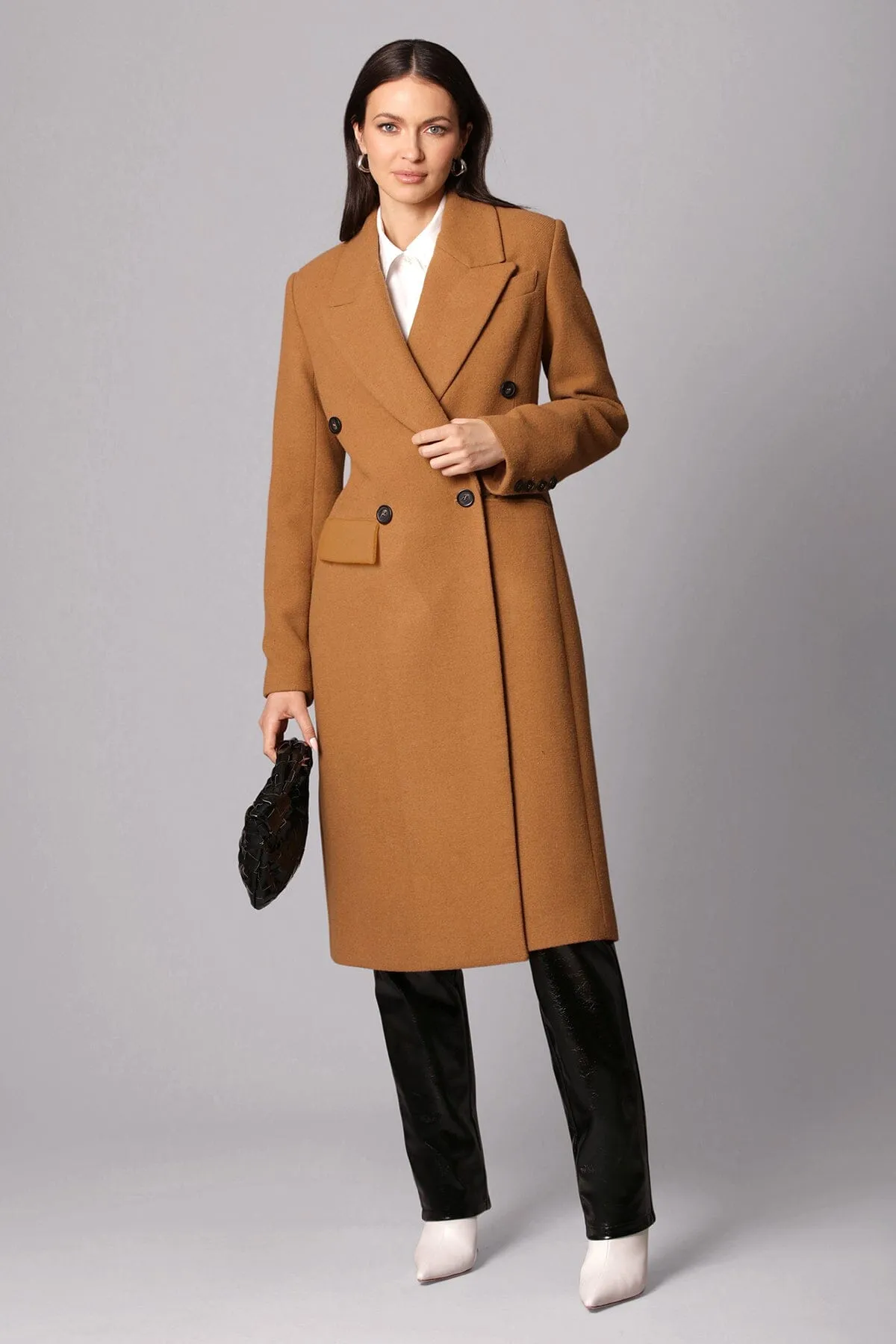 Wool Blend Double-Breasted Tailored Coat sold by Avec Les Filles