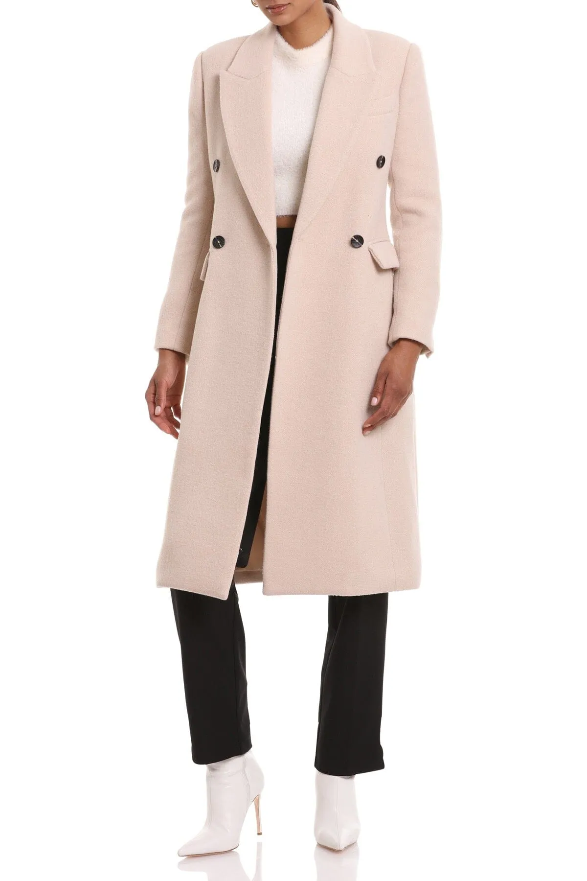 Wool Blend Double-Breasted Tailored Coat sold by Avec Les Filles product image thumbnail 5