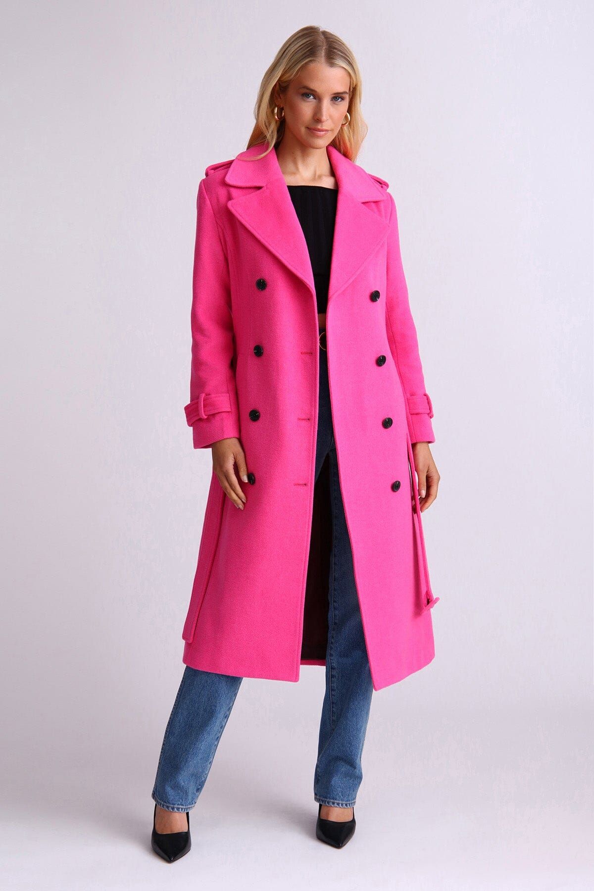 Strong Shoulder Belted Trench Coat sold by Avec Les Filles product image thumbnail 4