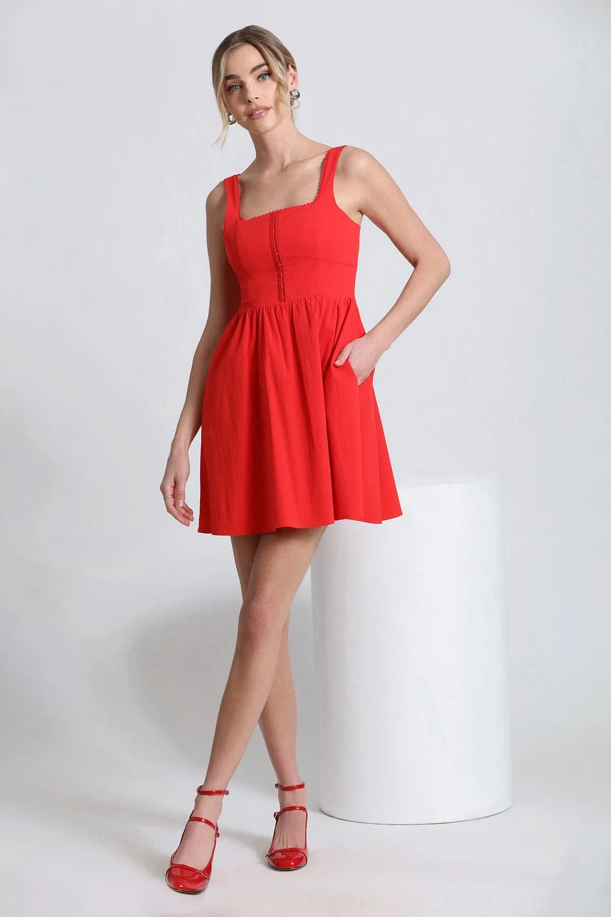 Stretch Cotton Corset Mini Dress sold by Avec Les Filles product image thumbnail 3