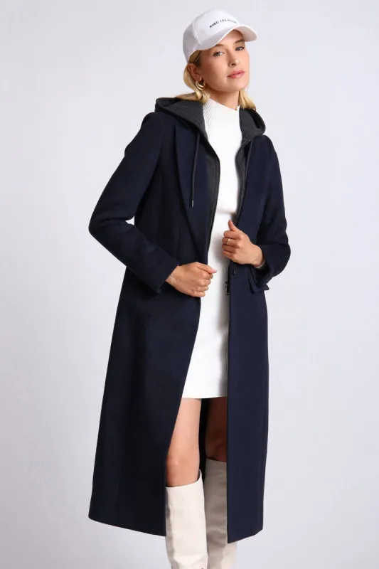 Tailored Longline Hoodie Coat sold by Avec Les Filles