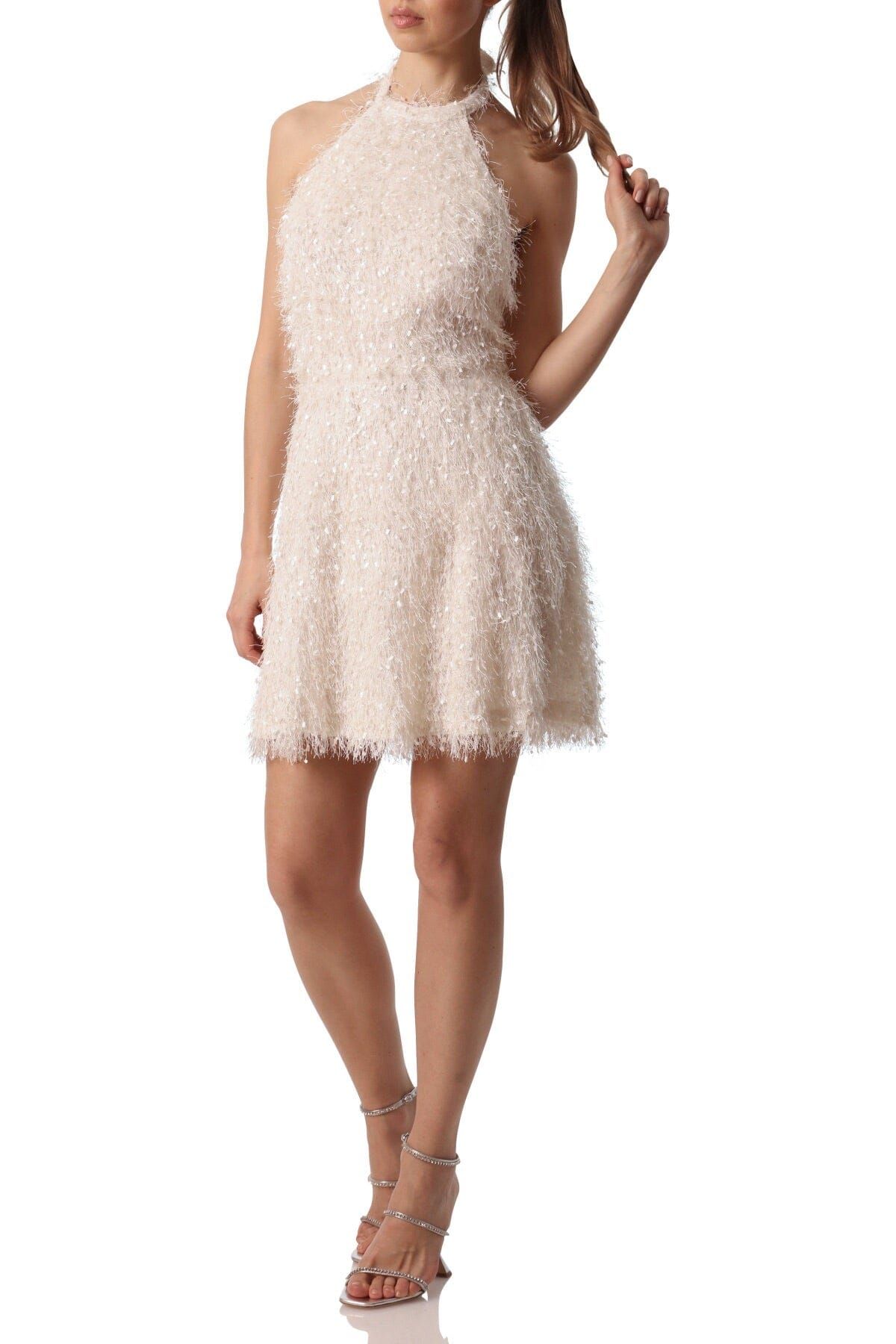 Fuzzy Knit Fit-and-Flare Halter Dress sold by Avec Les Filles product image thumbnail 4