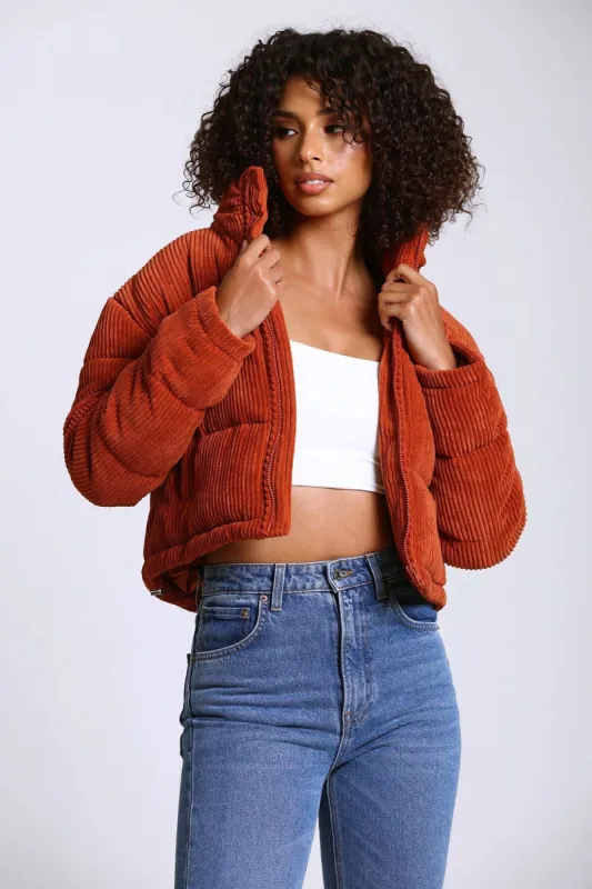 Cropped Corduroy Puffer Jacket sold by Avec Les Filles