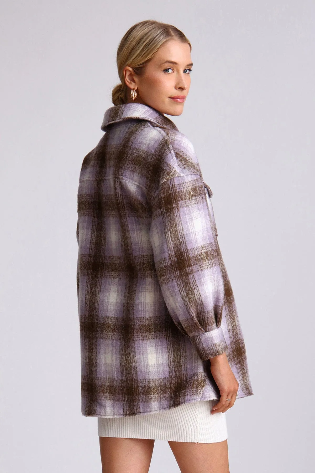 Oversized Brushed Plaid Shacket sold by Avec Les Filles product image thumbnail 5