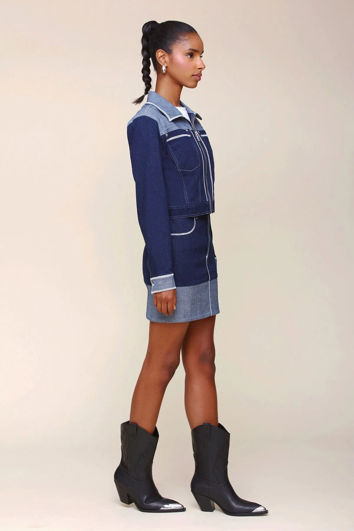 Two-Tone Denim Jacket sold by Avec Les Filles product image thumbnail 5