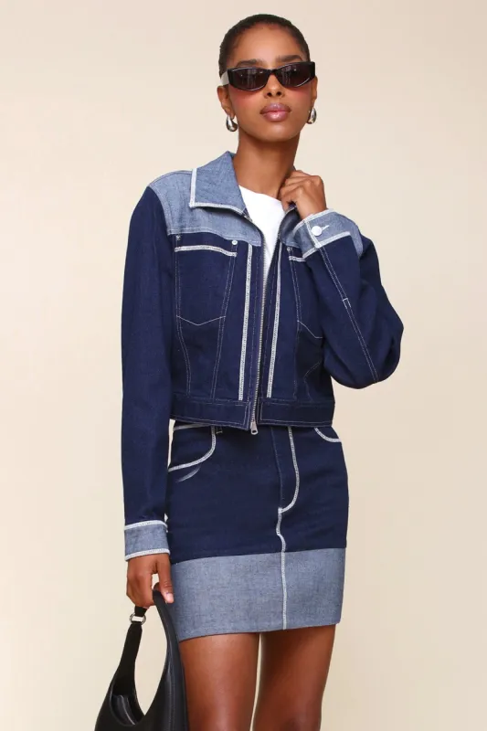 Two-Tone Denim Jacket sold by Avec Les Filles