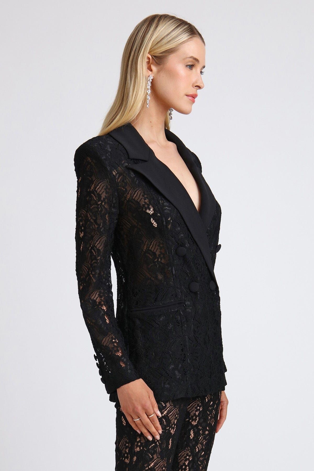 Double-Breasted Lace Blazer sold by Avec Les Filles product image thumbnail 5