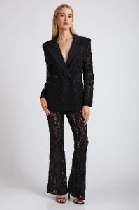 Double-Breasted Lace Blazer sold by Avec Les Filles