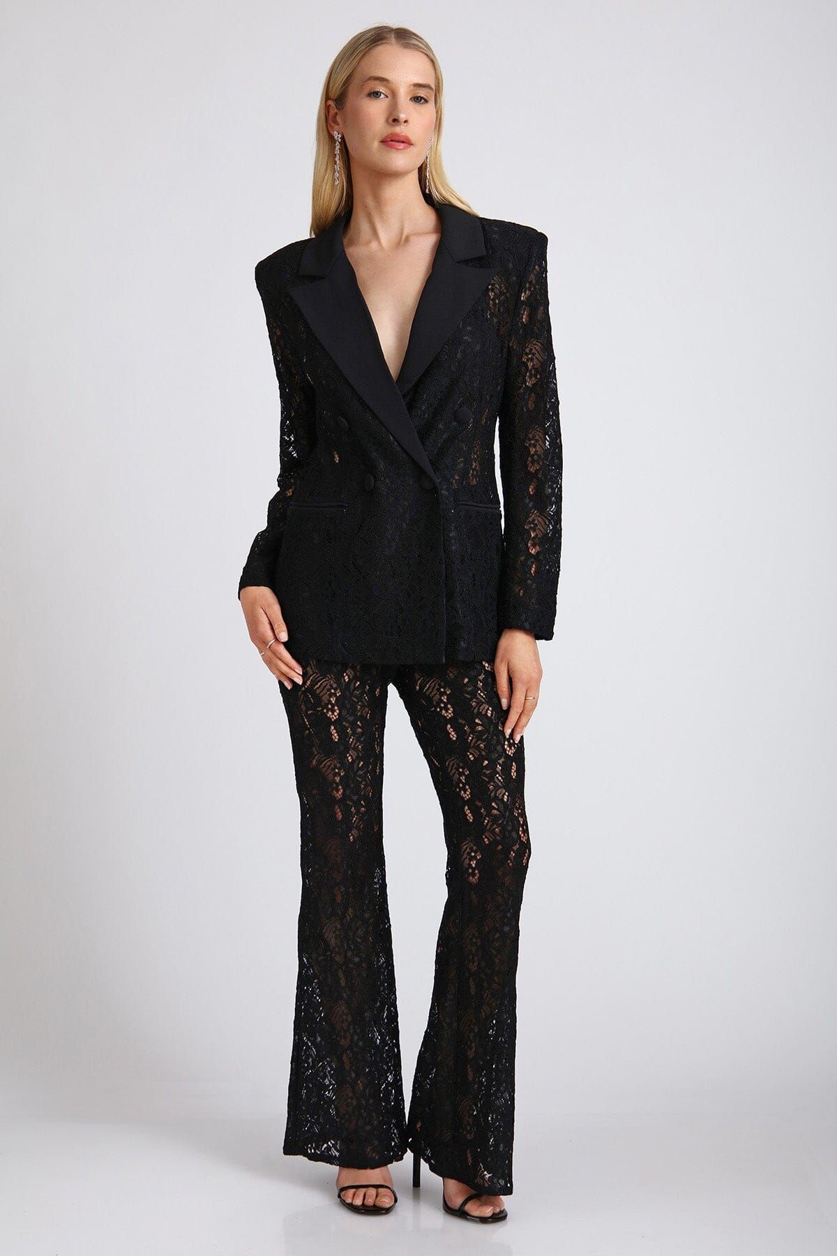 Double-Breasted Lace Blazer sold by Avec Les Filles product image thumbnail 4