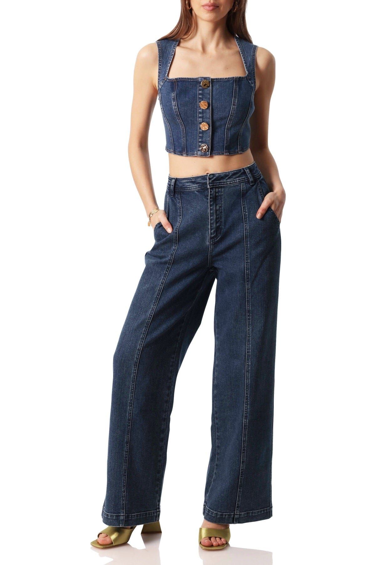 Stretch Denim Bustier Top sold by Avec Les Filles product image thumbnail 5