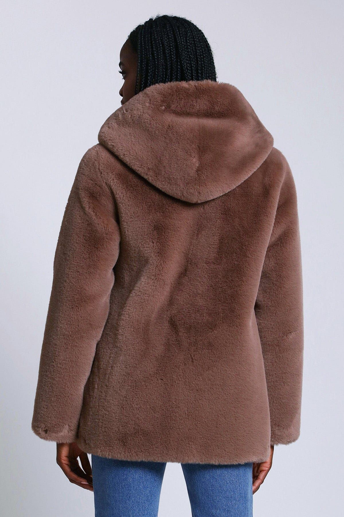 Hooded Faux Fur Coat sold by Avec Les Filles product image thumbnail 6