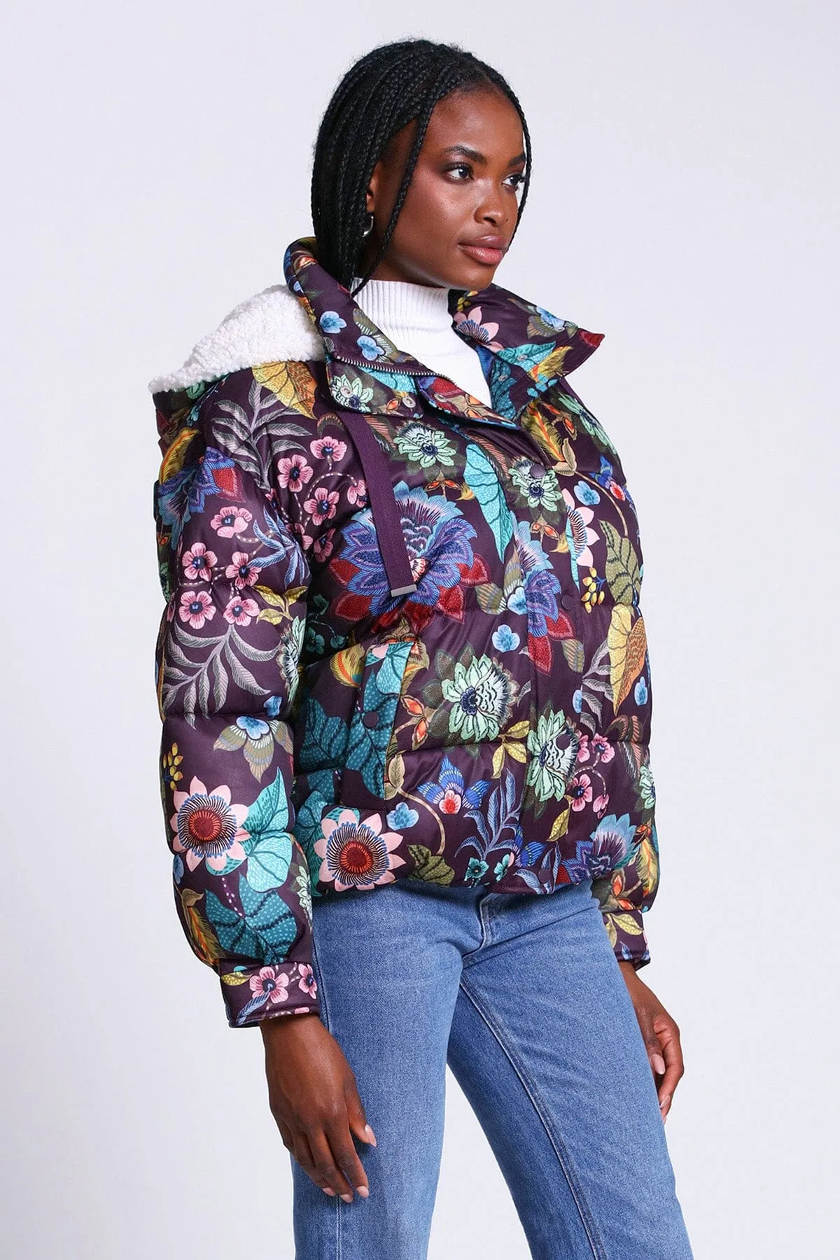 Printed Thermalpuff™ Hooded Puffer Jacket sold by Avec Les Filles product image thumbnail 5