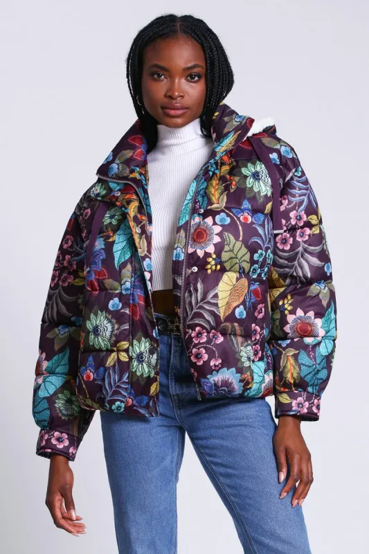 Printed Thermalpuff™ Hooded Puffer Jacket sold by Avec Les Filles