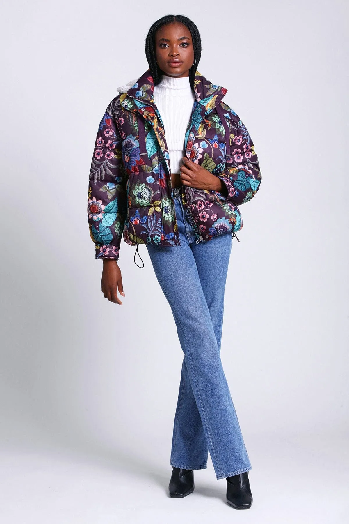 Printed Thermalpuff™ Hooded Puffer Jacket sold by Avec Les Filles product image thumbnail 3