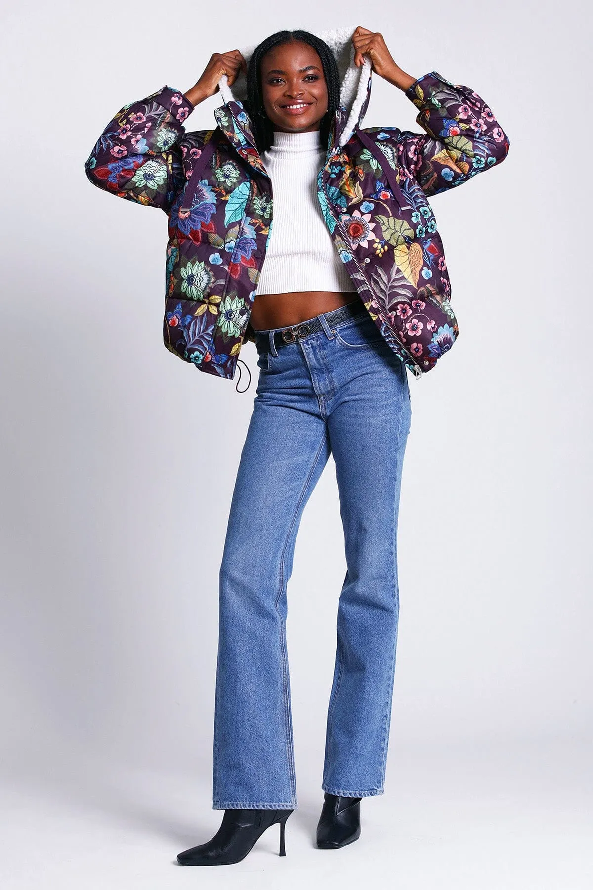 Printed Thermalpuff™ Hooded Puffer Jacket sold by Avec Les Filles product image thumbnail 2