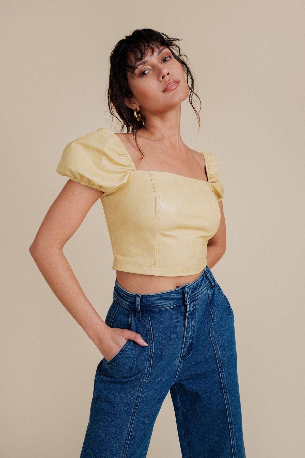 Faux Leather Crop Top sold by Avec Les Filles product image thumbnail 2