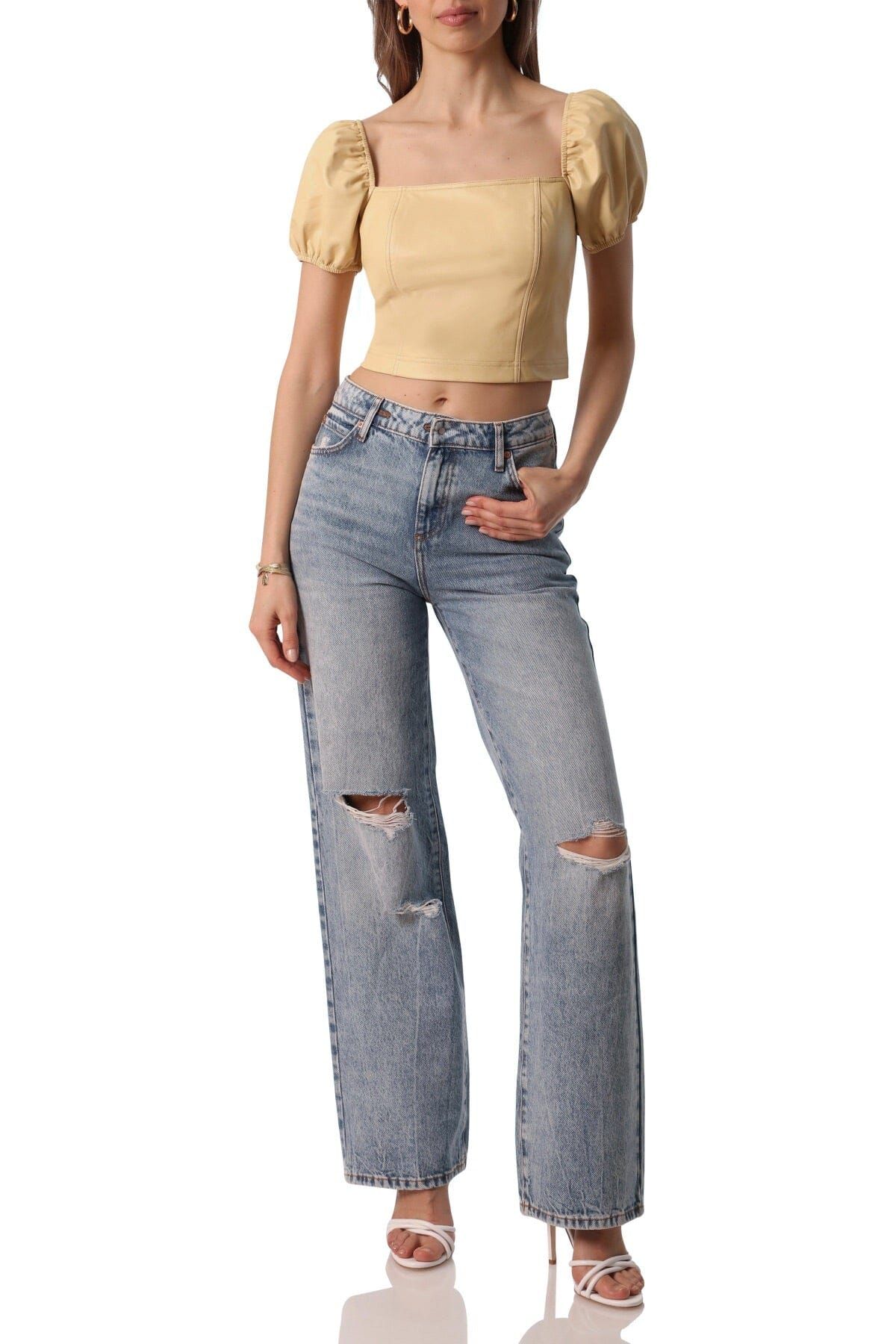 Faux Leather Crop Top sold by Avec Les Filles product image thumbnail 6