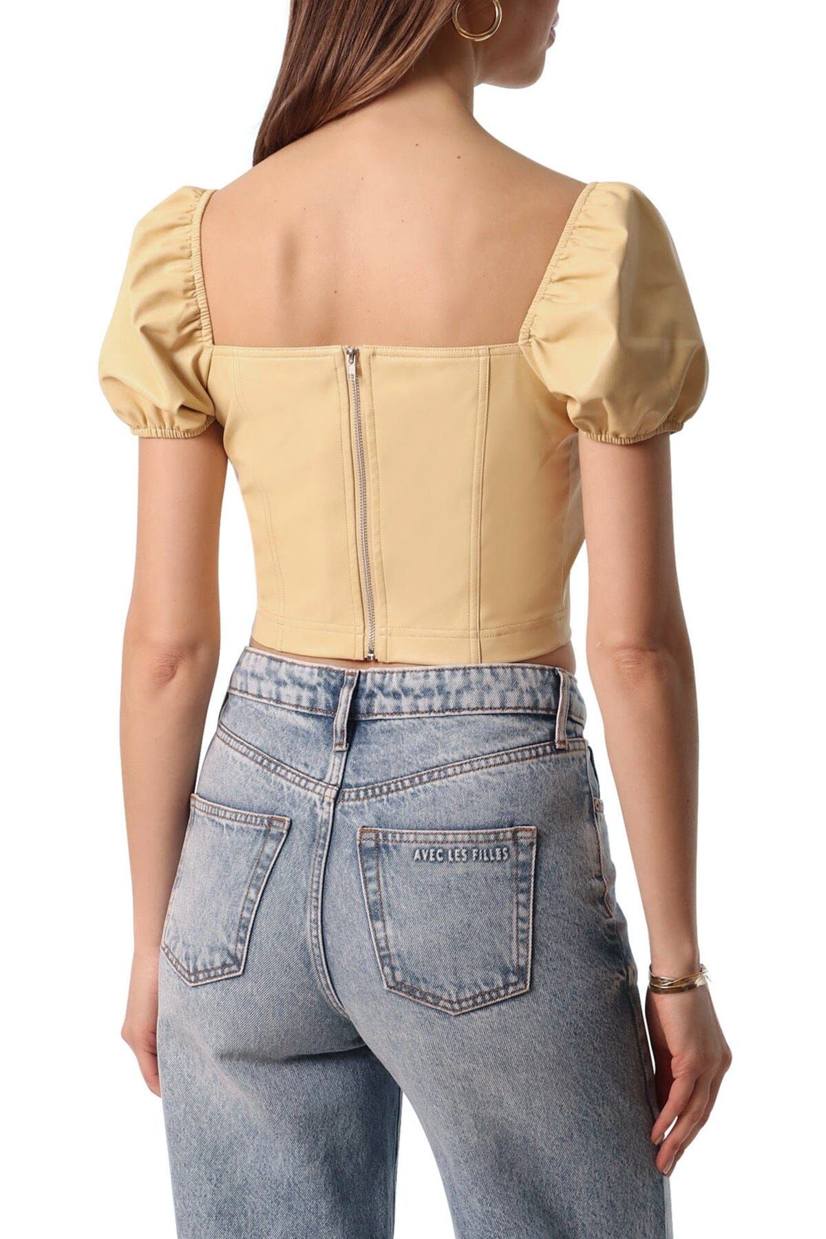 Faux Leather Crop Top sold by Avec Les Filles product image thumbnail 5