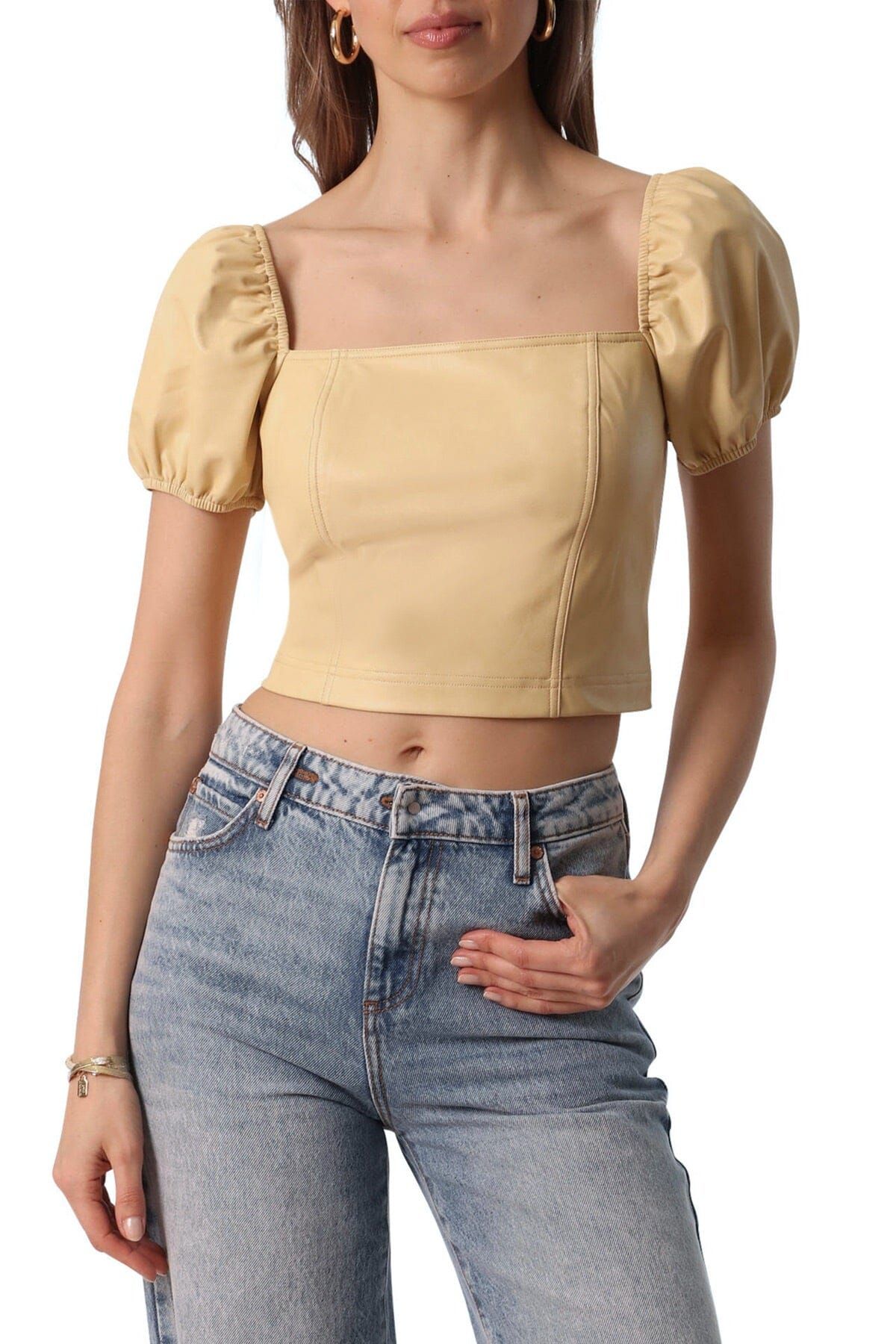 Faux Leather Crop Top sold by Avec Les Filles