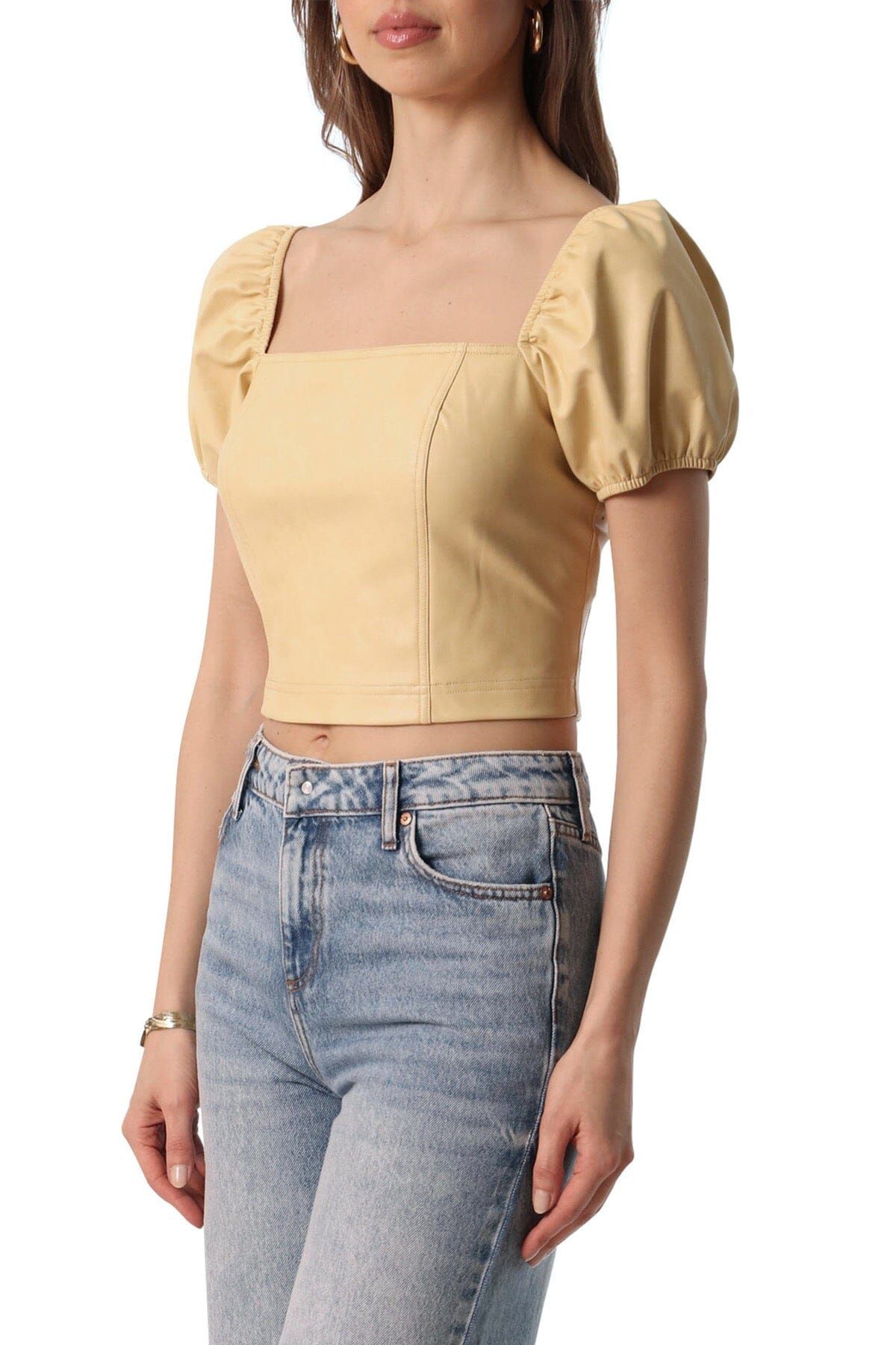 Faux Leather Crop Top sold by Avec Les Filles product image thumbnail 4