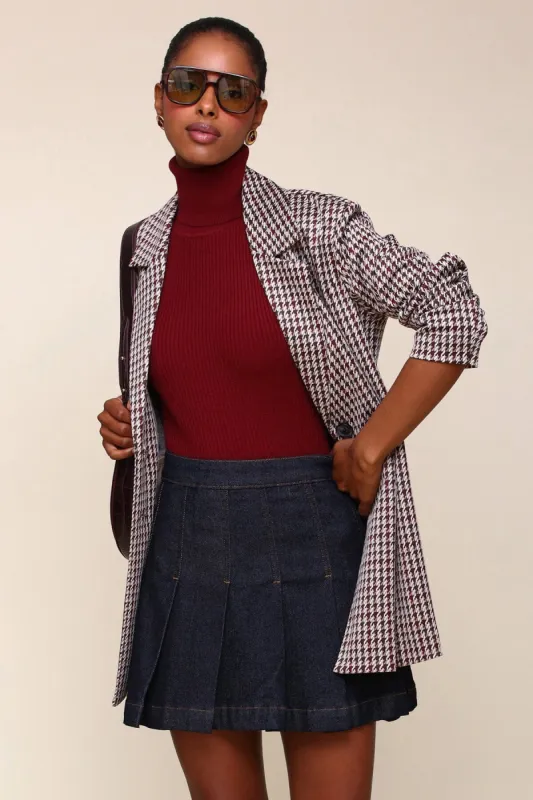 Denim Pleated Mini Skirt sold by Avec Les Filles