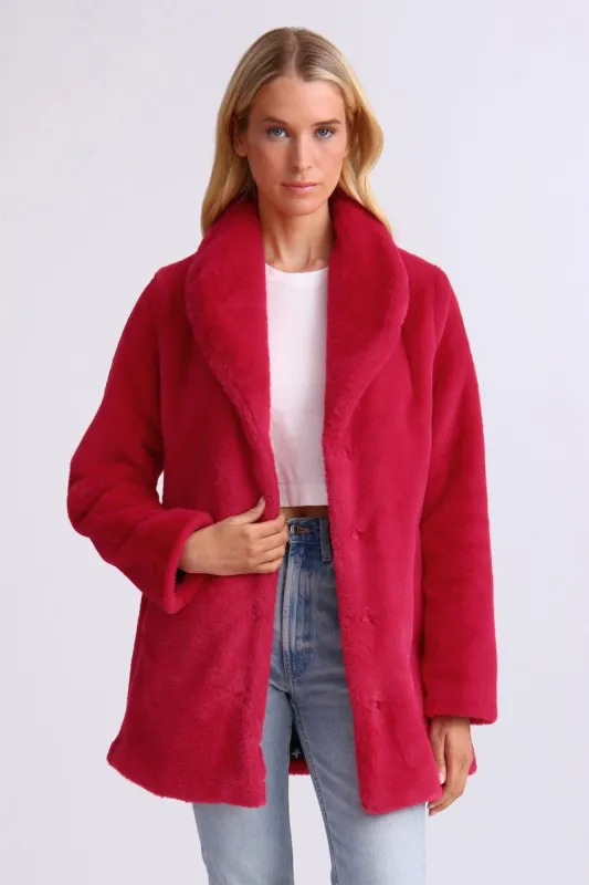 Faux Fur Shawl Collar Coat sold by Avec Les Filles