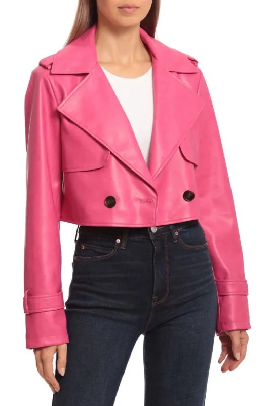 Faux-Ever Leather™ Cropped Trench Coat sold by Avec Les Filles