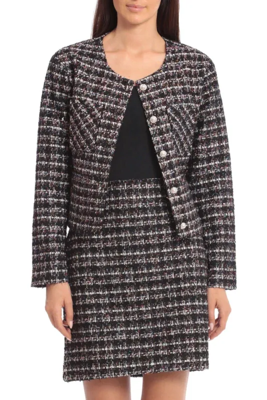 Collarless Tweed Jacket sold by Avec Les Filles