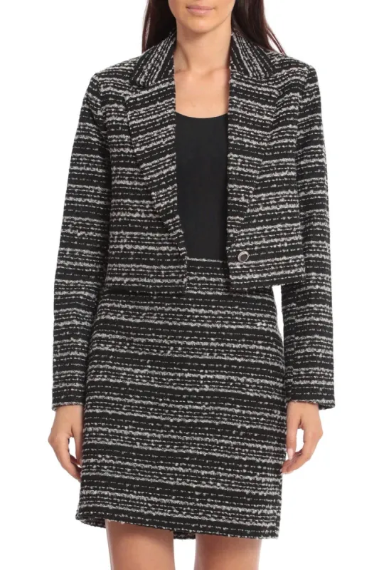Striped Tweed Cropped Blazer sold by Avec Les Filles