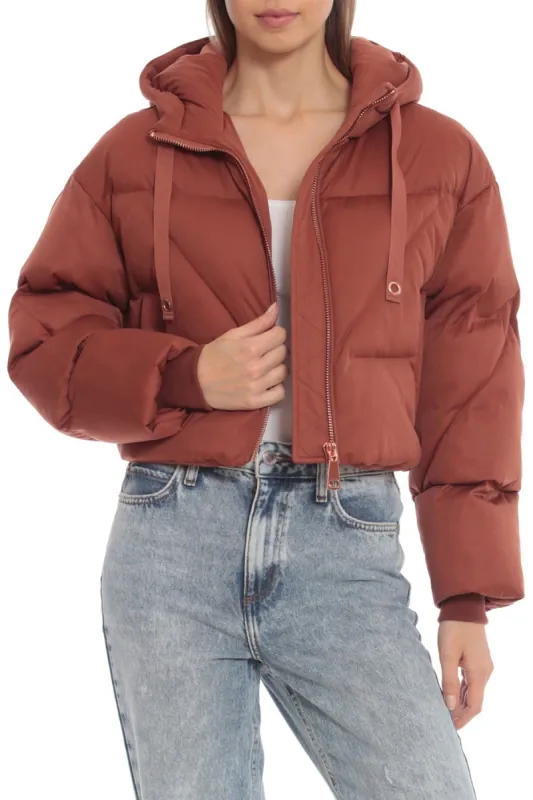 Water-Resistant Knit Cropped Puffer sold by Avec Les Filles