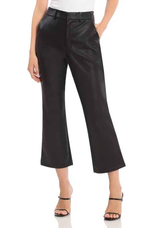 Kick-Flare Faux Leather Trouser sold by Avec Les Filles