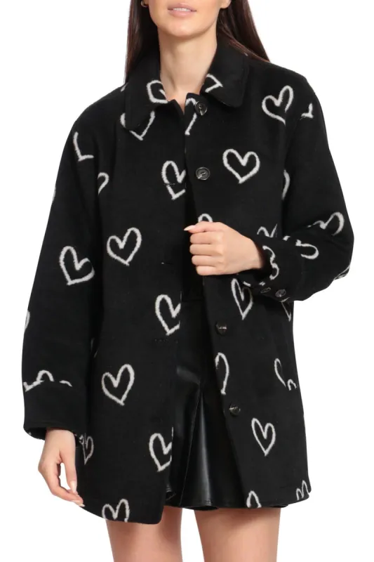 Heart Print Oversized Shacket sold by Avec Les Filles