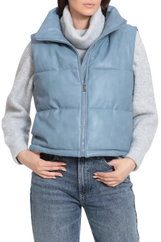 Faux Leather Puffer Vest sold by Avec Les Filles