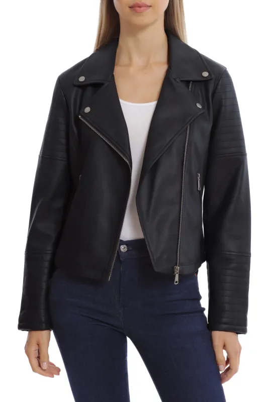 Quilted Faux Leather Biker sold by Avec Les Filles