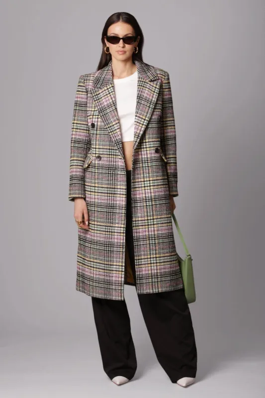 Plaid Double-Breasted Tailored Coat sold by Avec Les Filles