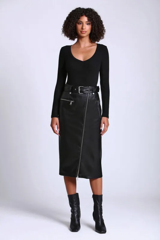 Faux-Ever Leather™ Moto Pencil Skirt sold by Avec Les Filles