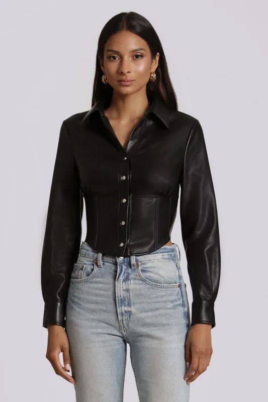 Faux-Ever Leather™ Corset Shirt made by Avec Les Filles